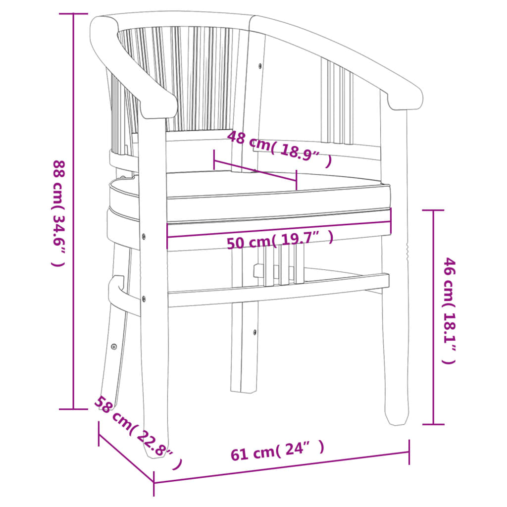 Ensemble à manger de jardin 3 pcs Bois de teck massif