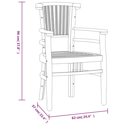 Ensemble à manger de jardin 5 pcs Bois de teck massif