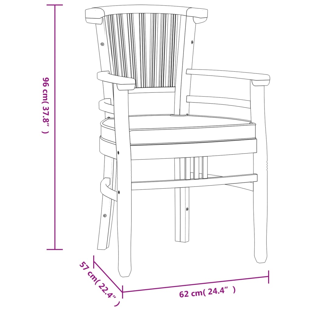 Ensemble à manger de jardin 3 pcs Bois de teck massif