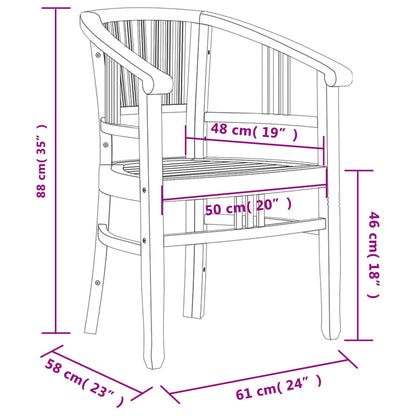 Ensemble à manger de jardin 7 pcs Bois de teck solide