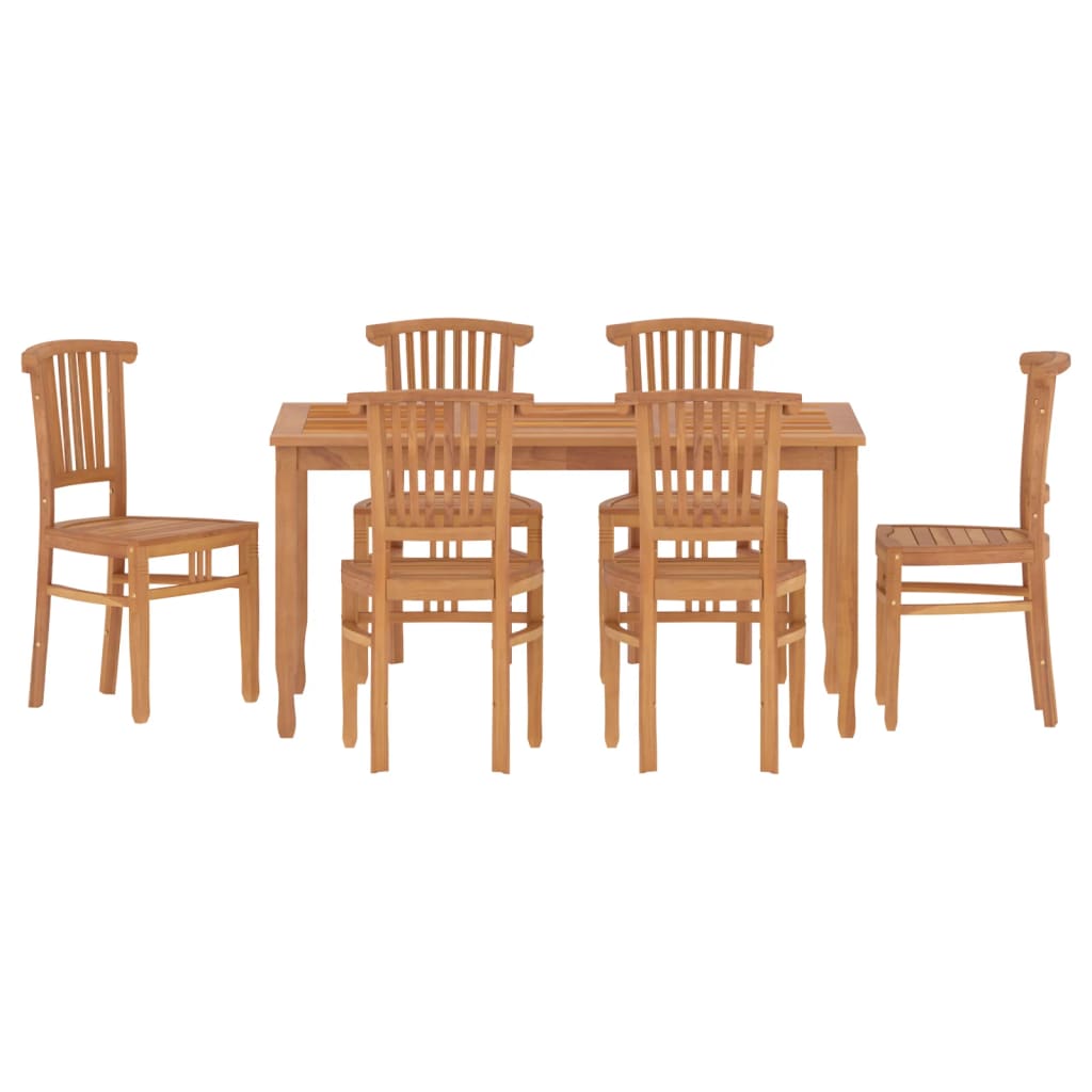 Ensemble à manger de jardin 7 pcs Bois de teck solide