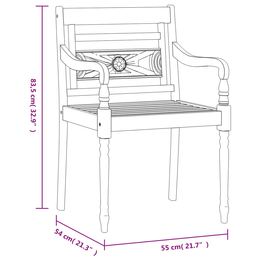 Ensemble à manger de jardin 3 pcs Bois de teck massif