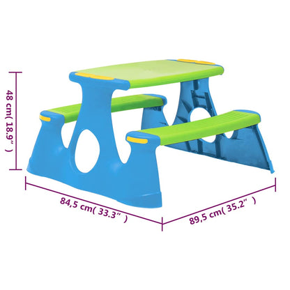 Banc de pique-nique pour enfants 89,5x84,5x48 cm Polypropylène