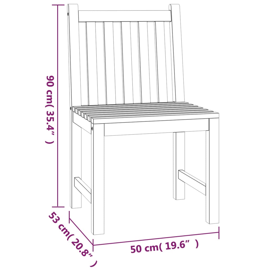 Ensemble à manger de jardin 5pcs Bois de teck massif