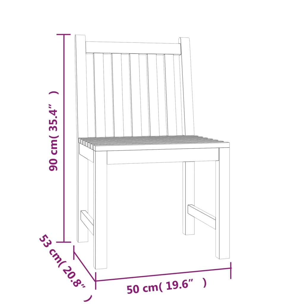 Ensemble à manger de jardin 5pcs Bois de teck massif