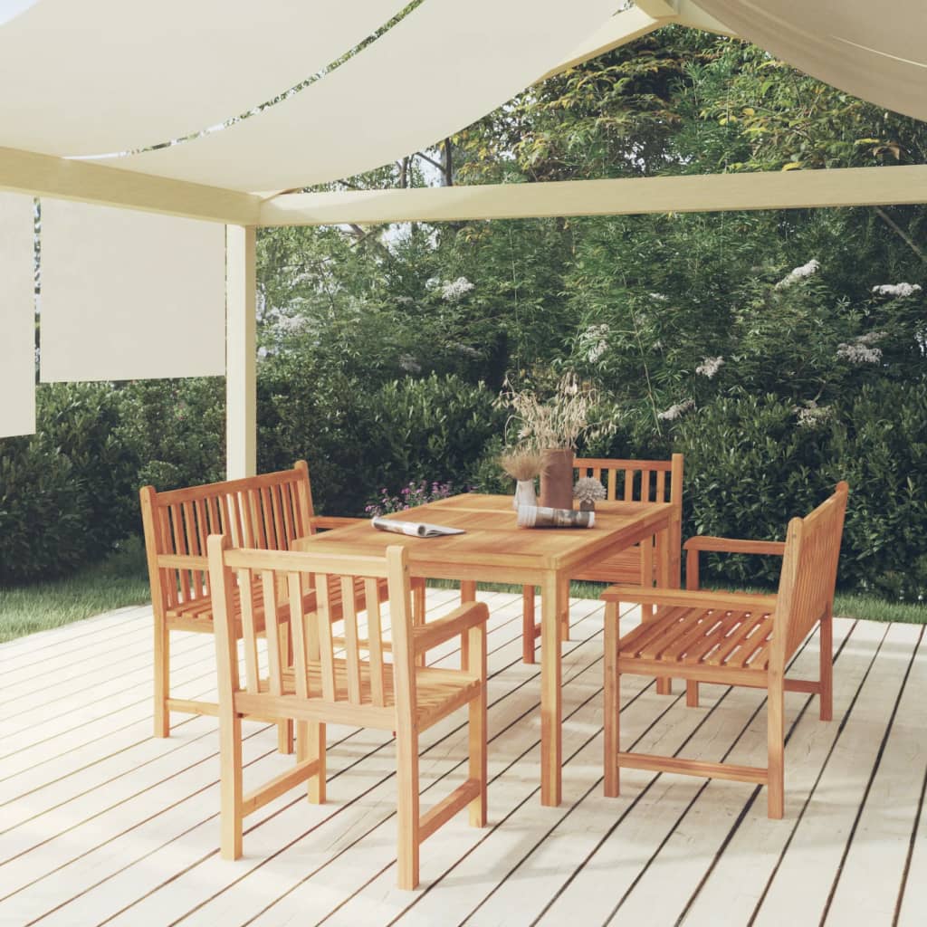 Ensemble à manger de jardin 5pcs Bois de teck massif