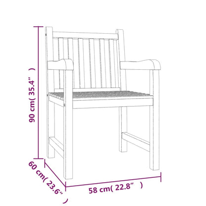 Ensemble à manger de jardin 5pcs Bois de teck massif