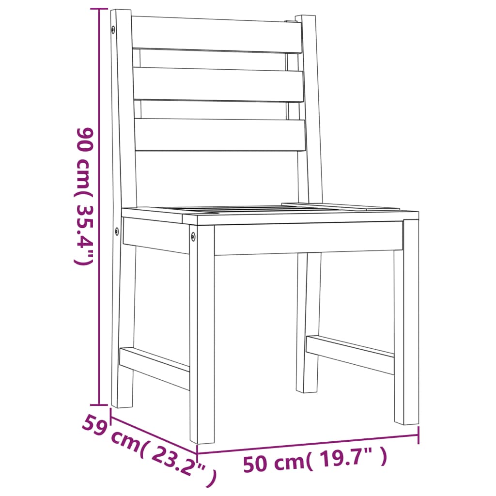 Chaises de jardin lot de 4 Bois de teck solide