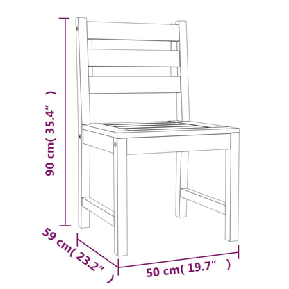 Ensemble à manger de jardin 5pcs Bois de teck massif