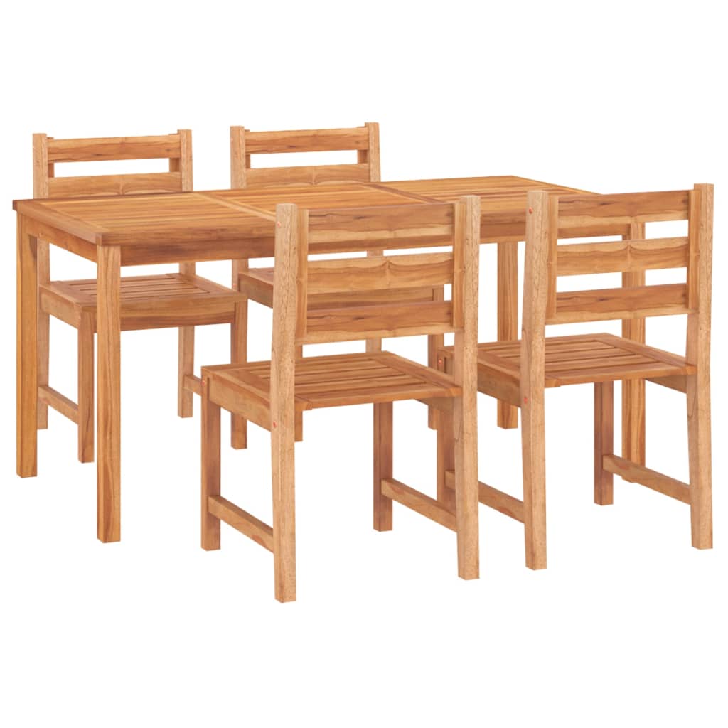 Ensemble à manger de jardin 5pcs Bois de teck massif