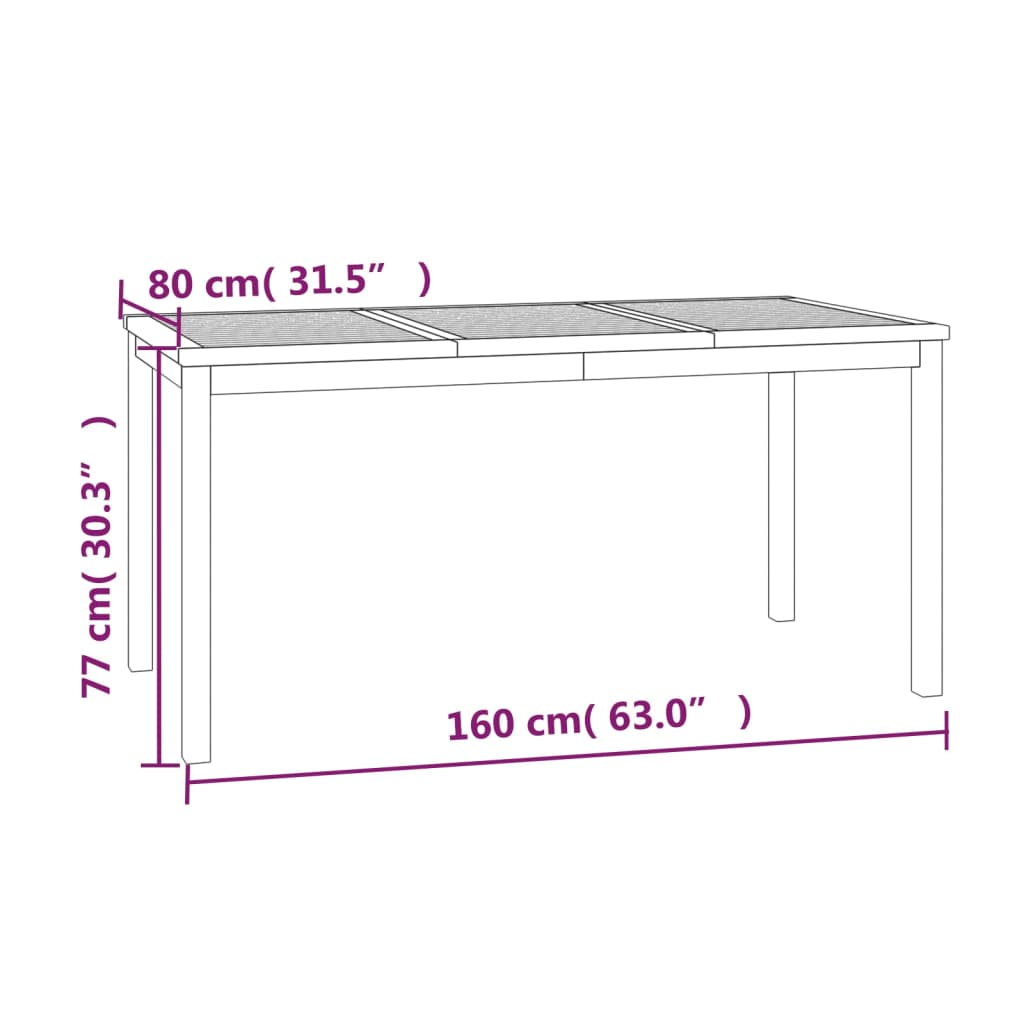 Ensemble à manger de jardin 5pcs Bois de teck massif