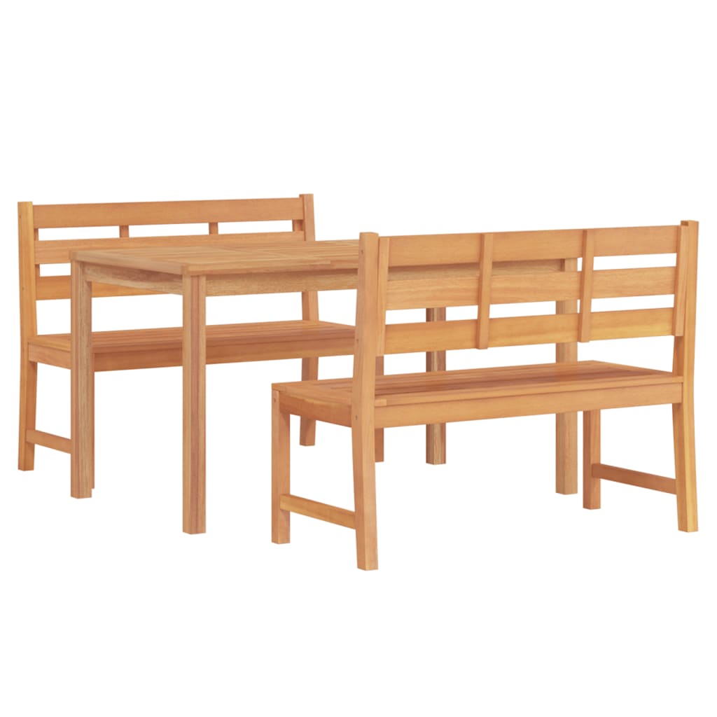 Ensemble à manger de jardin 3 pcs Bois de teck massif