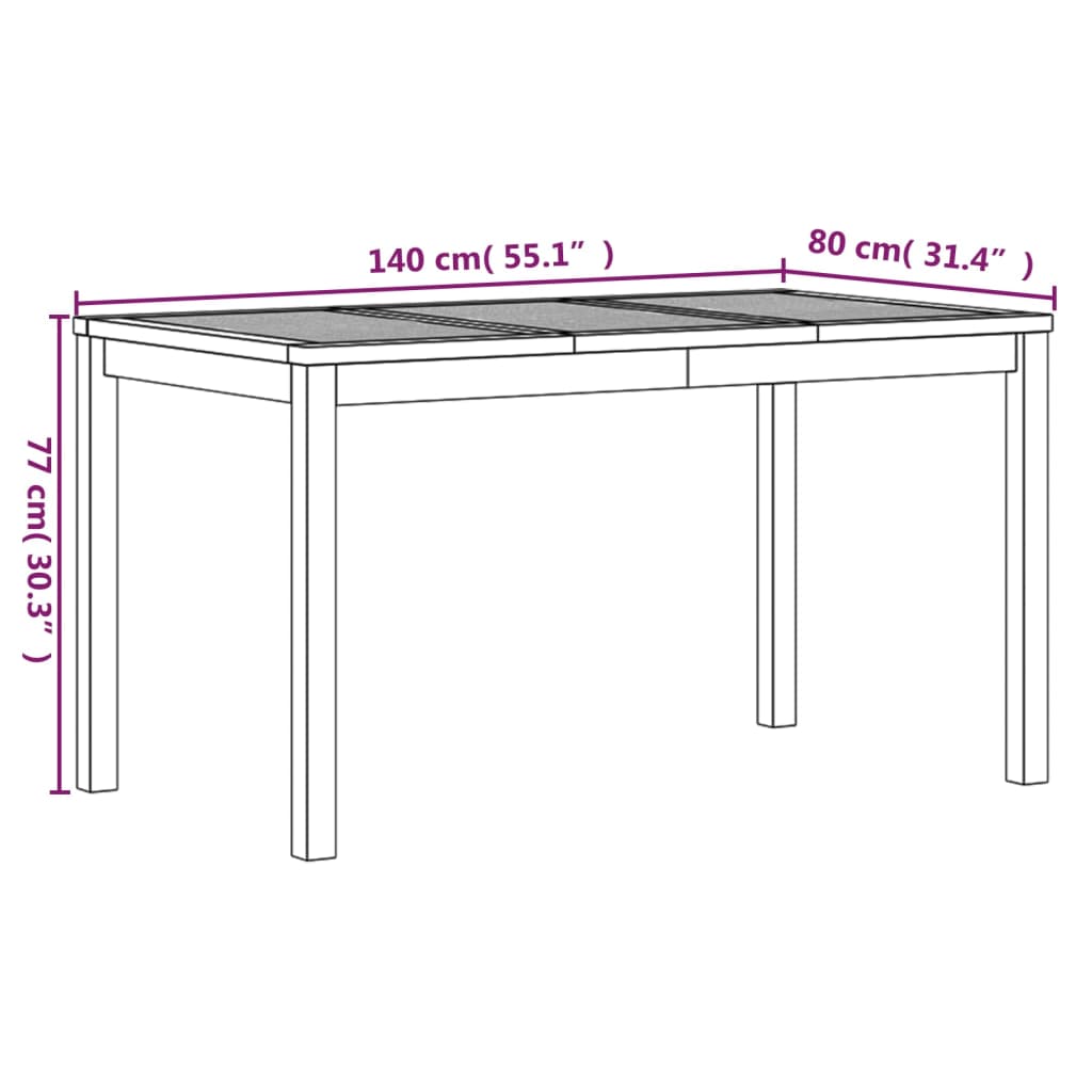 Ensemble à manger de jardin 3 pcs Bois de teck massif