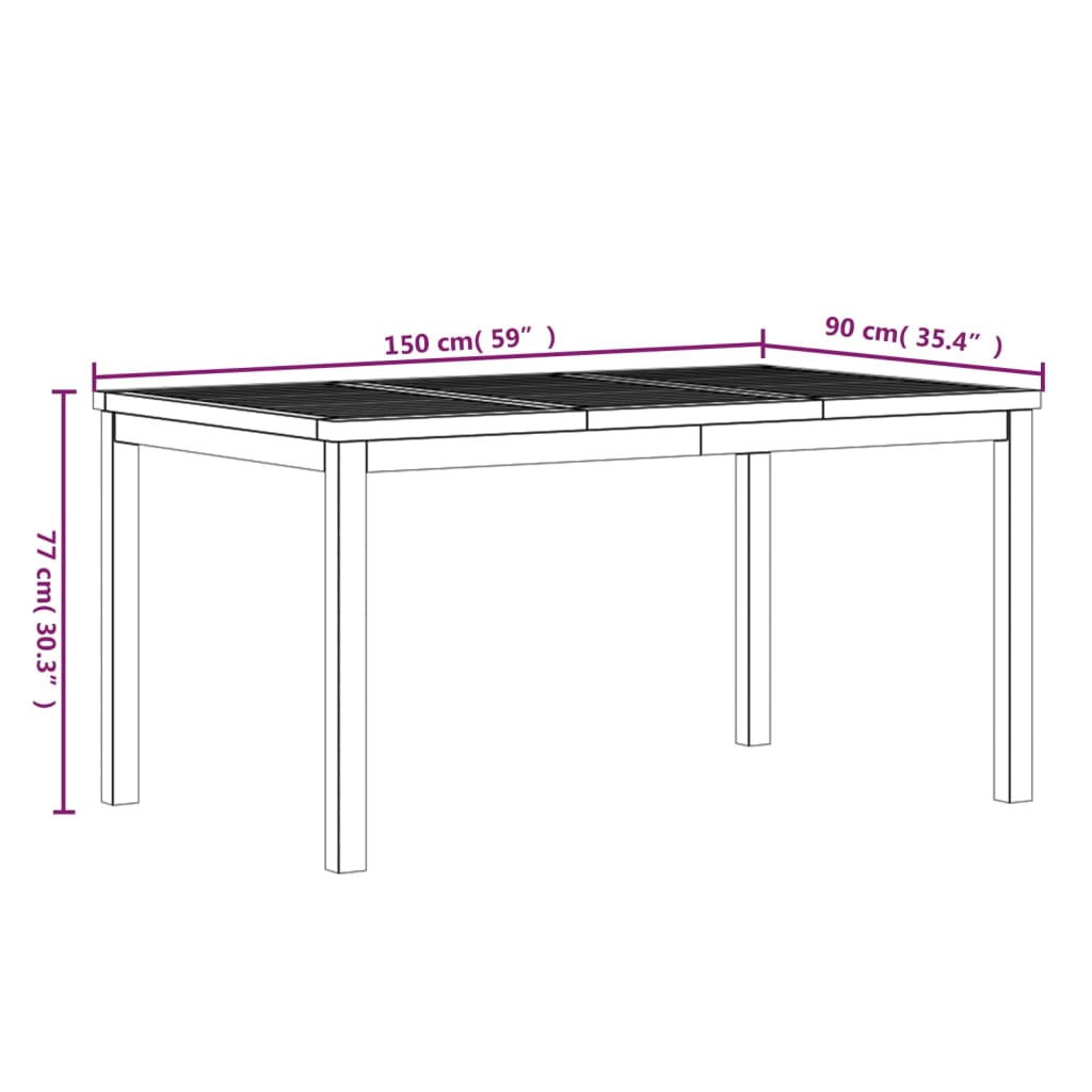 Ensemble à manger de jardin 3 pcs Bois de teck massif