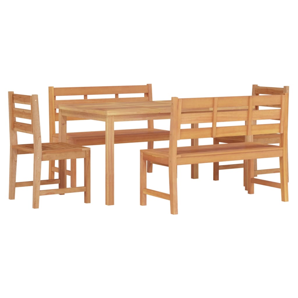 Ensemble à manger de jardin 5pcs Bois de teck massif