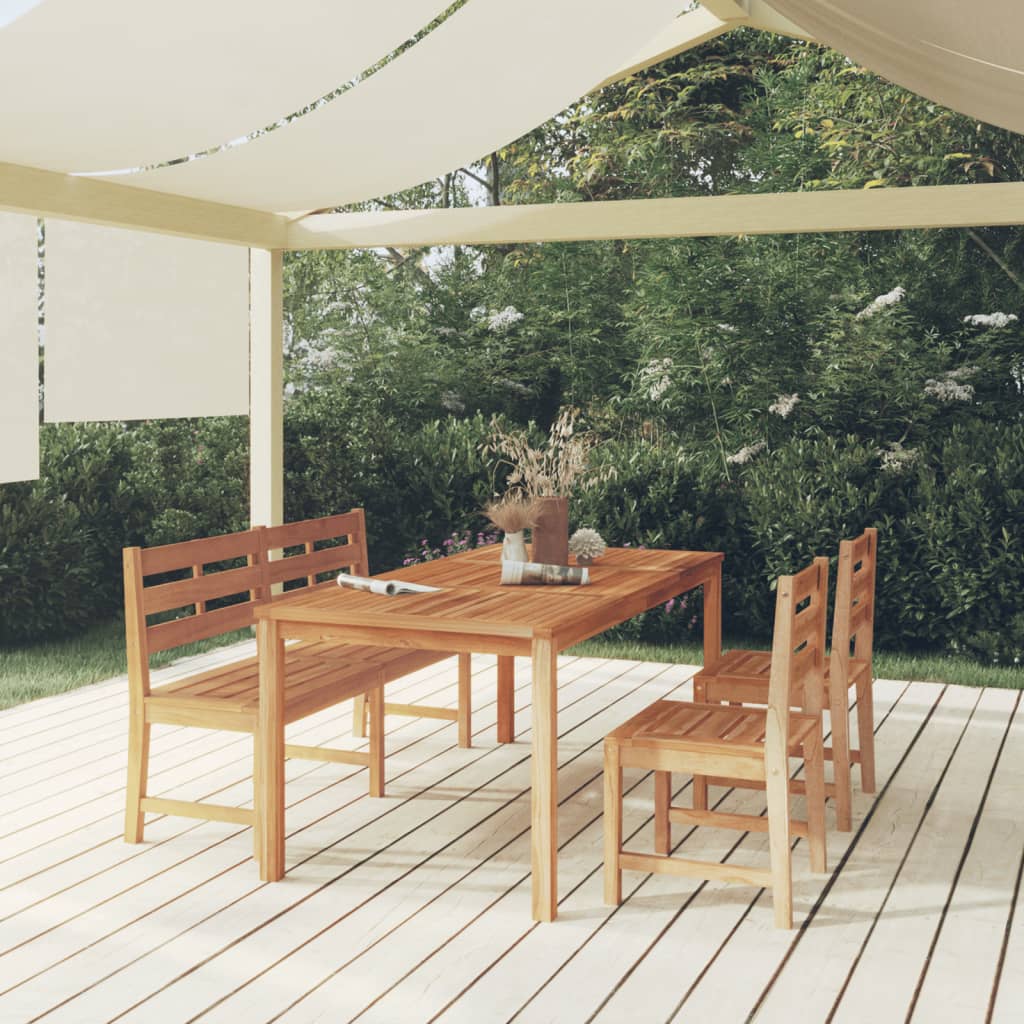 Ensemble à manger de jardin 4 pcs Bois de teck massif