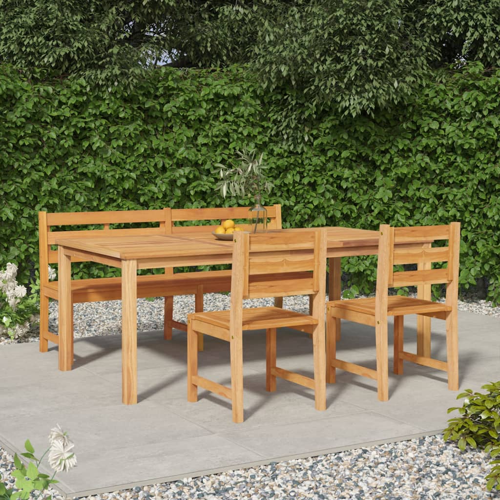 Ensemble à manger de jardin 4 pcs Bois de teck massif