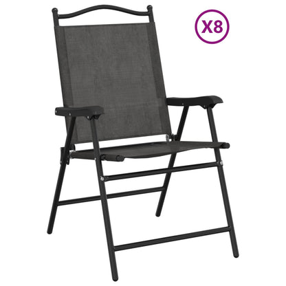 Chaises de jardin pliables lot de 8 en acier et textilène