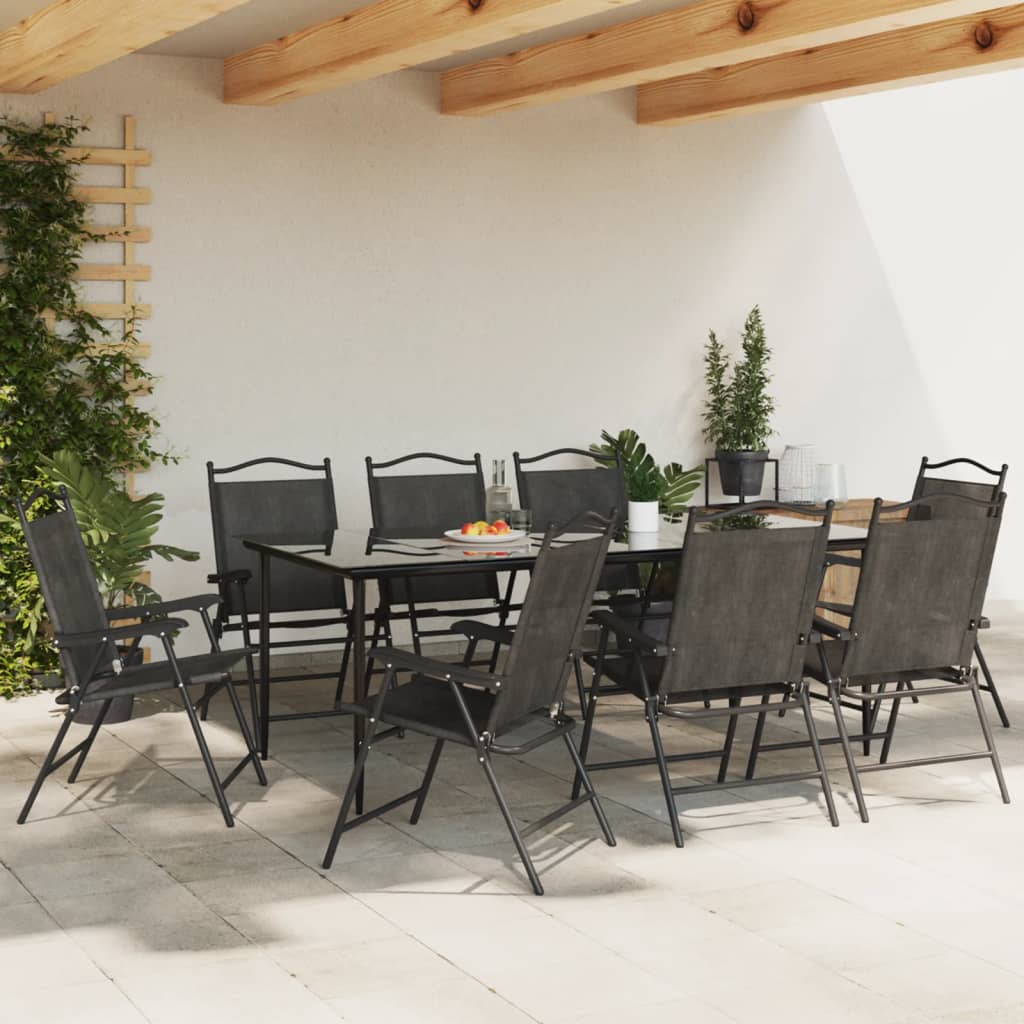 Chaises de jardin pliables lot de 8 en acier et textilène