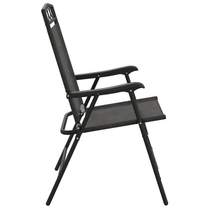 Chaises de jardin pliables lot de 4 en acier et textilène