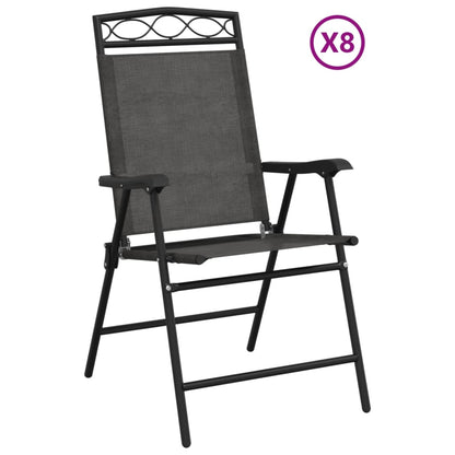 Chaises de jardin pliables lot de 8 en acier et textilène