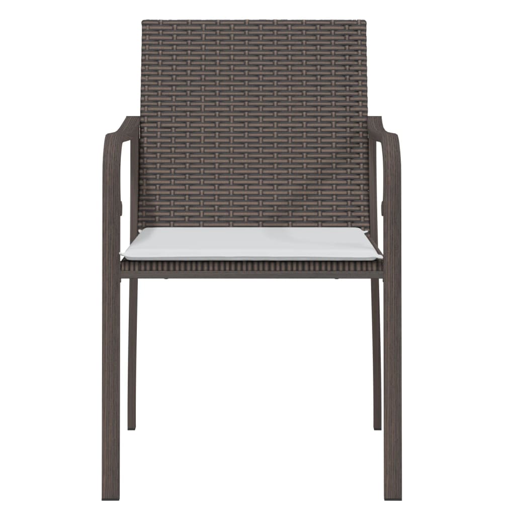 Chaises de jardin et coussins lot de 2 marron 56x59x84 cm rotin