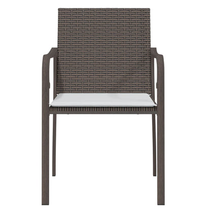 Chaises de jardin et coussins lot de 2 marron 56x59x84 cm rotin