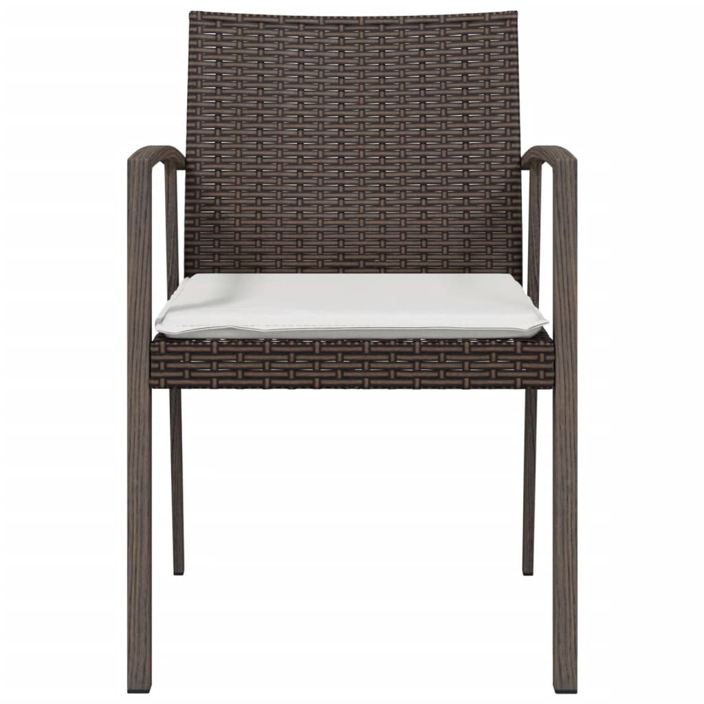 Chaises de jardin coussins lot de 2 marron 56,5x57x83 cm rotin