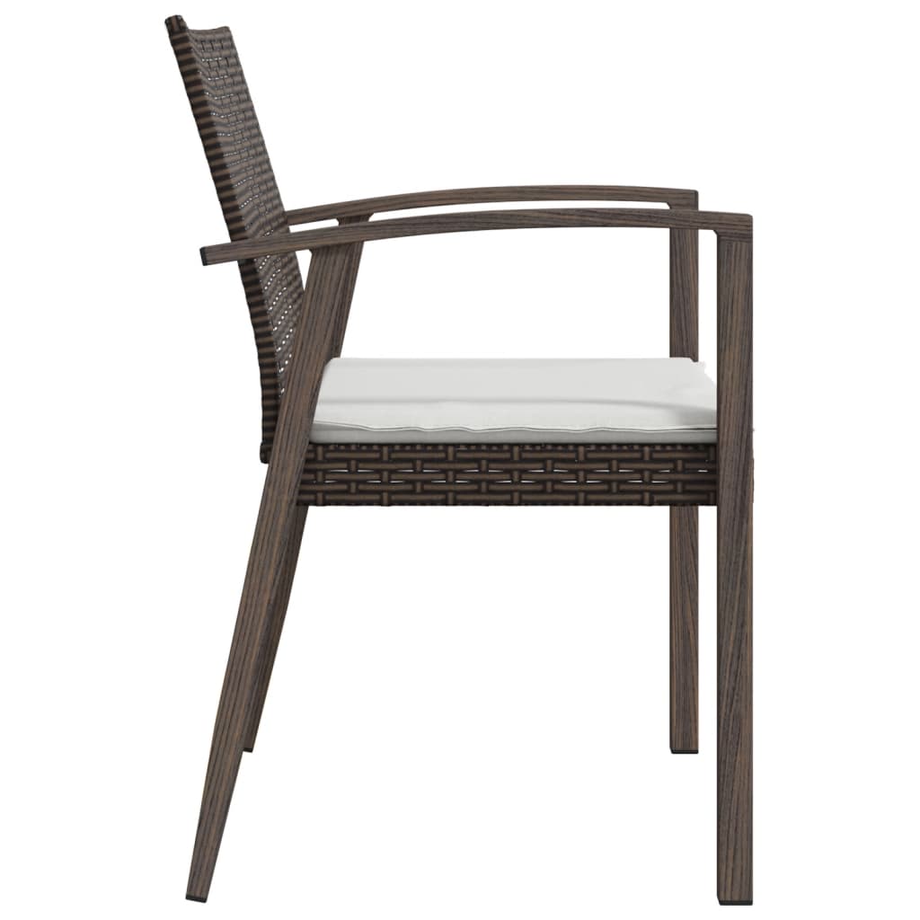 Chaises de jardin coussins lot de 2 marron 56,5x57x83 cm rotin