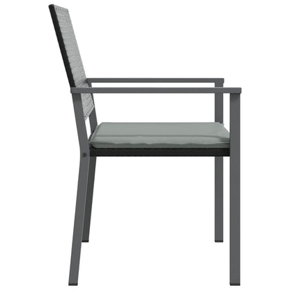 Chaises de jardin et coussins lot de 2 noir 54x62,5x89 cm rotin