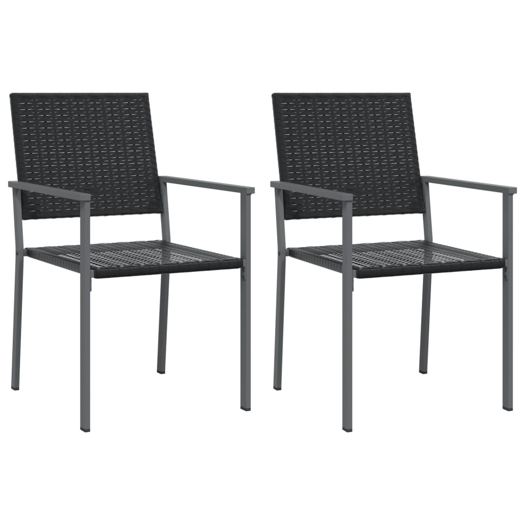 Chaises de jardin lot de 2 noir 54x62,5x89 cm résine tressée