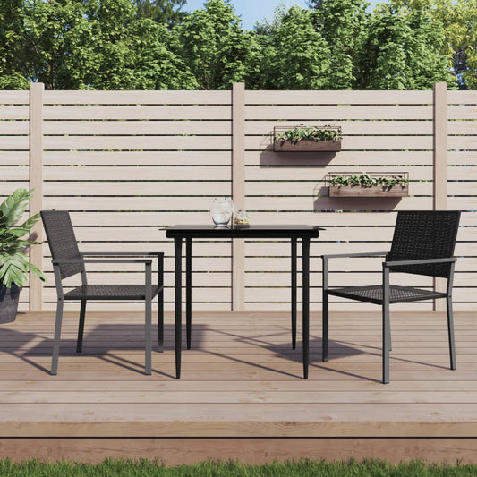 Chaises de jardin lot de 2 noir 54x62,5x89 cm résine tressée