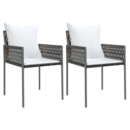 Chaises de jardin et coussins lot de 2 marron 54x61x83 cm rotin