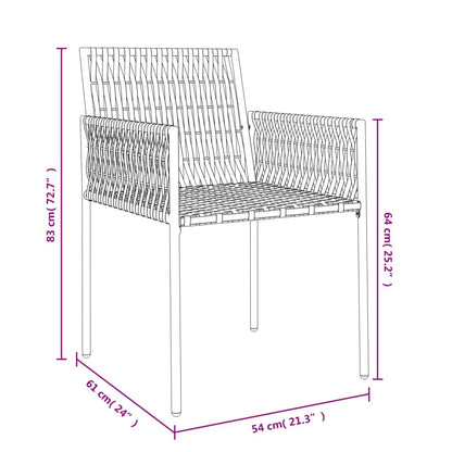 Chaises de jardin et coussins lot de 2 marron 54x61x83 cm rotin