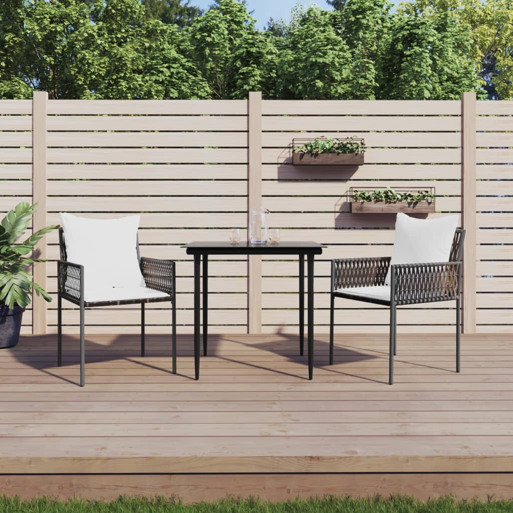 Chaises de jardin et coussins lot de 2 marron 54x61x83 cm rotin