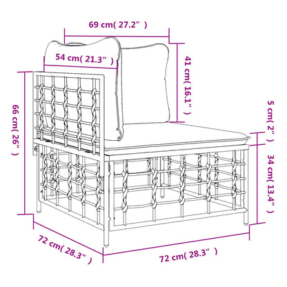 Canapé d'angle de jardin avec coussin gris foncé résine tressée