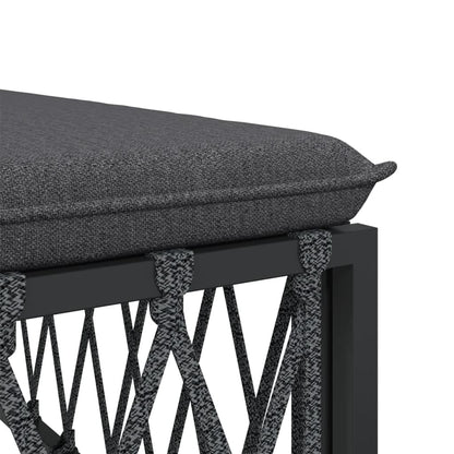 Canapé d'angle de jardin avec coussins anthracite tissu tissé