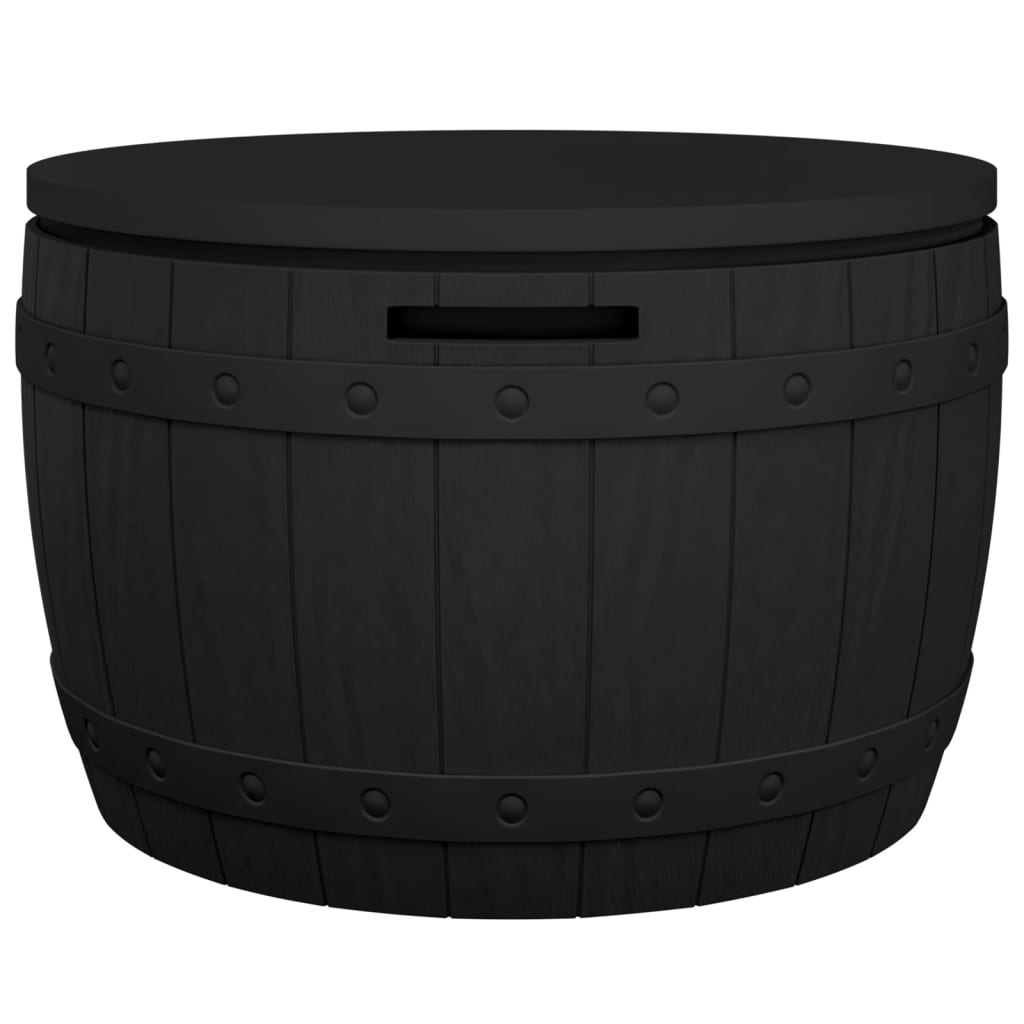 Boîte de rangement de jardin 3 en 1 noir polypropylène