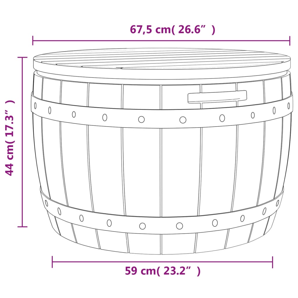 Boîte de rangement de jardin 3 en 1 noir polypropylène