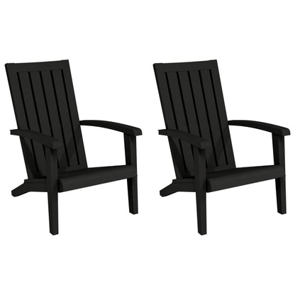 Chaises de jardin Adirondack lot de 2 noir polypropylène