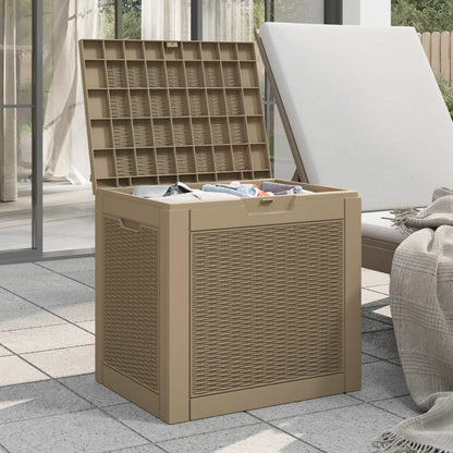 Boîte de stockage de jardin marron clair 55,5x43x53 cm PP