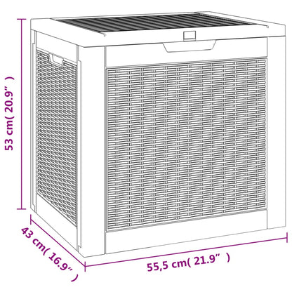 Boîte de stockage de jardin marron clair 55,5x43x53 cm PP