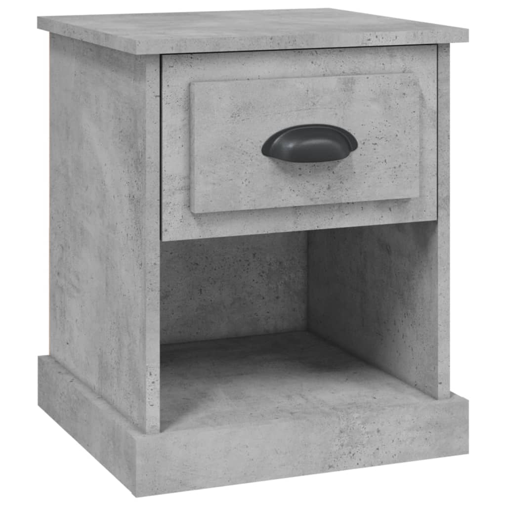 Table de chevet gris béton 39x39x47,5 cm bois d'ingénierie