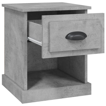 Table de chevet gris béton 39x39x47,5 cm bois d'ingénierie