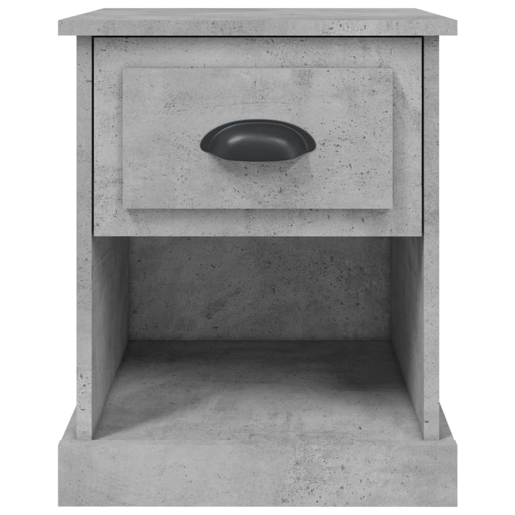 Table de chevet gris béton 39x39x47,5 cm bois d'ingénierie