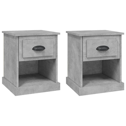 Tables de chevet 2 pcs gris béton 39x39x47,5 cm bois ingénierie