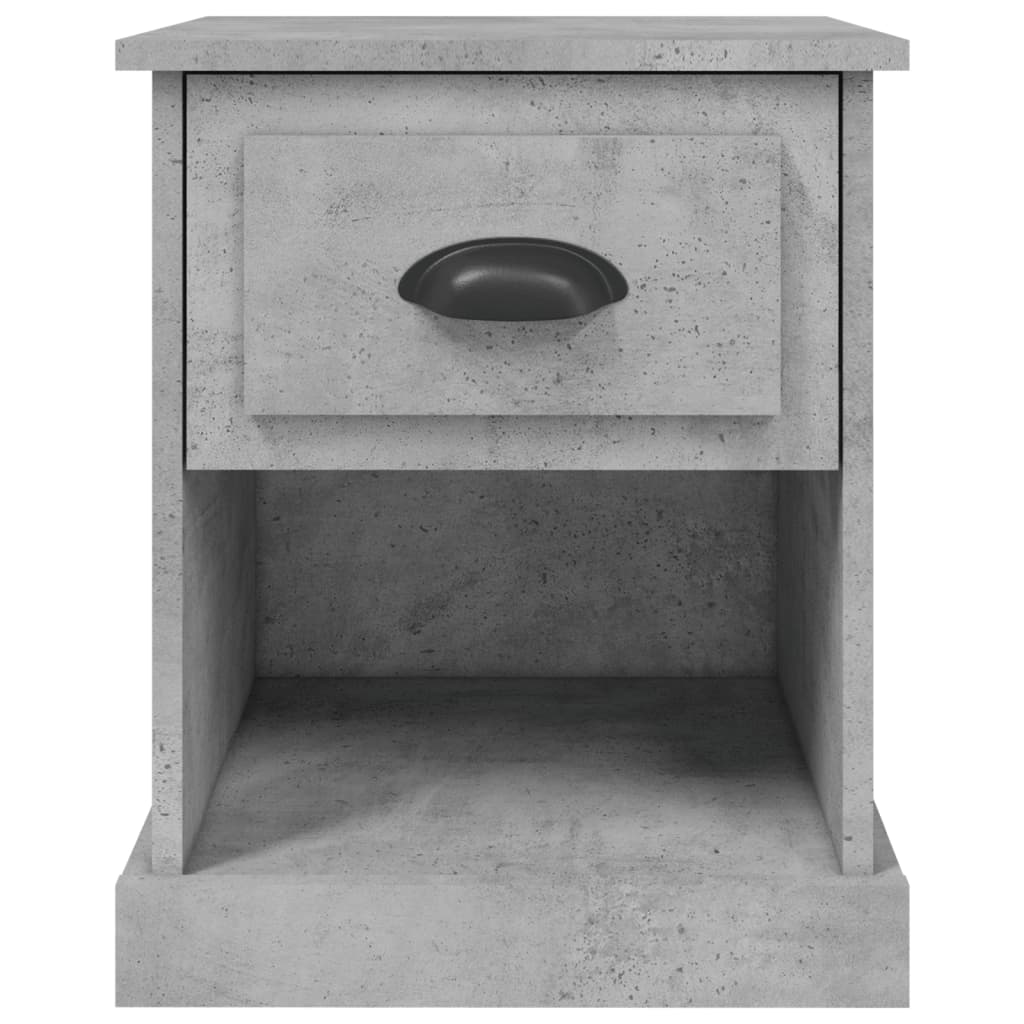 Tables de chevet 2 pcs gris béton 39x39x47,5 cm bois ingénierie