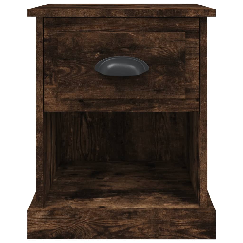 Table de chevet chêne fumé 39x39x47,5 cm bois d'ingénierie