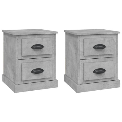 Tables de chevet 2 pcs gris béton 39x39x47,5 cm bois ingénierie