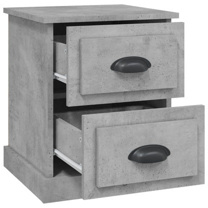 Tables de chevet 2 pcs gris béton 39x39x47,5 cm bois ingénierie